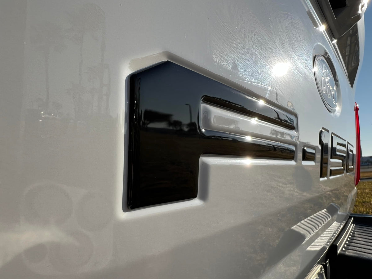 TufSkinz letters installed on F-150 tailgate showing improved rear styling