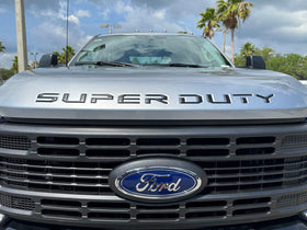 TufSkinz front view of hood letters showing clean OEM-style fit and visual upgrade
