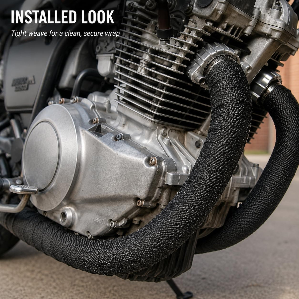 TuhooMall stainless locking ties and adjustable clamps detail, showing secure vibration-proof hold