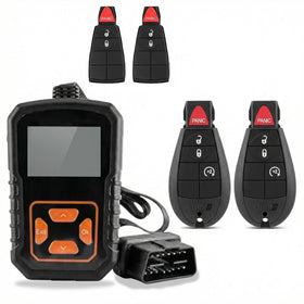 TuhrcIppwrs front packaging showing two Dodge Ram replacement key fobs and kit contents, easy swap benefit