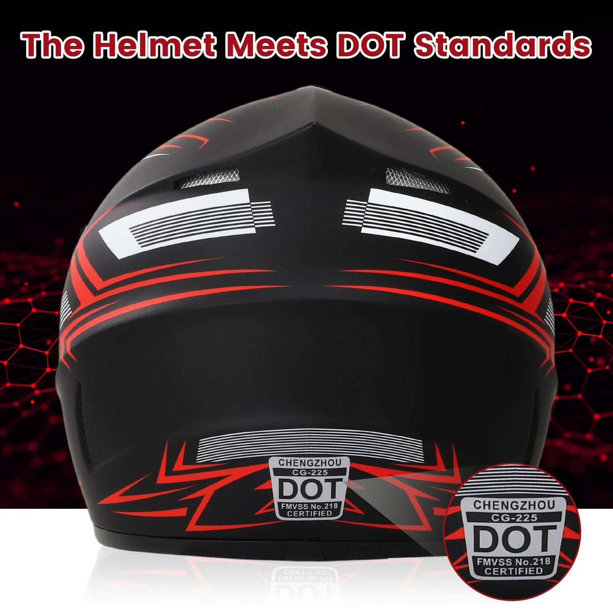 Tuiowkm visor close-up highlighting reinforced sun visor for debris protection