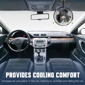 Tujoe fan placed in truck cabin lifestyle scene offering targeted cooling for drivers