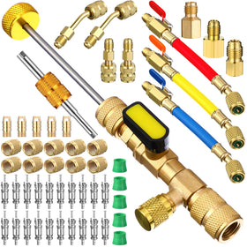 Tujoe full 52-piece kit laid out showing each adapter and hose for easy identification and planning