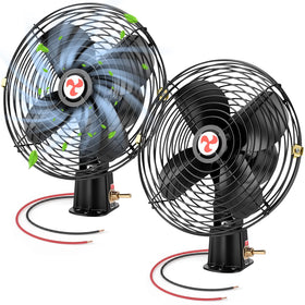 Tujoe front view dual fans showing durable metal design and strong airflow benefit