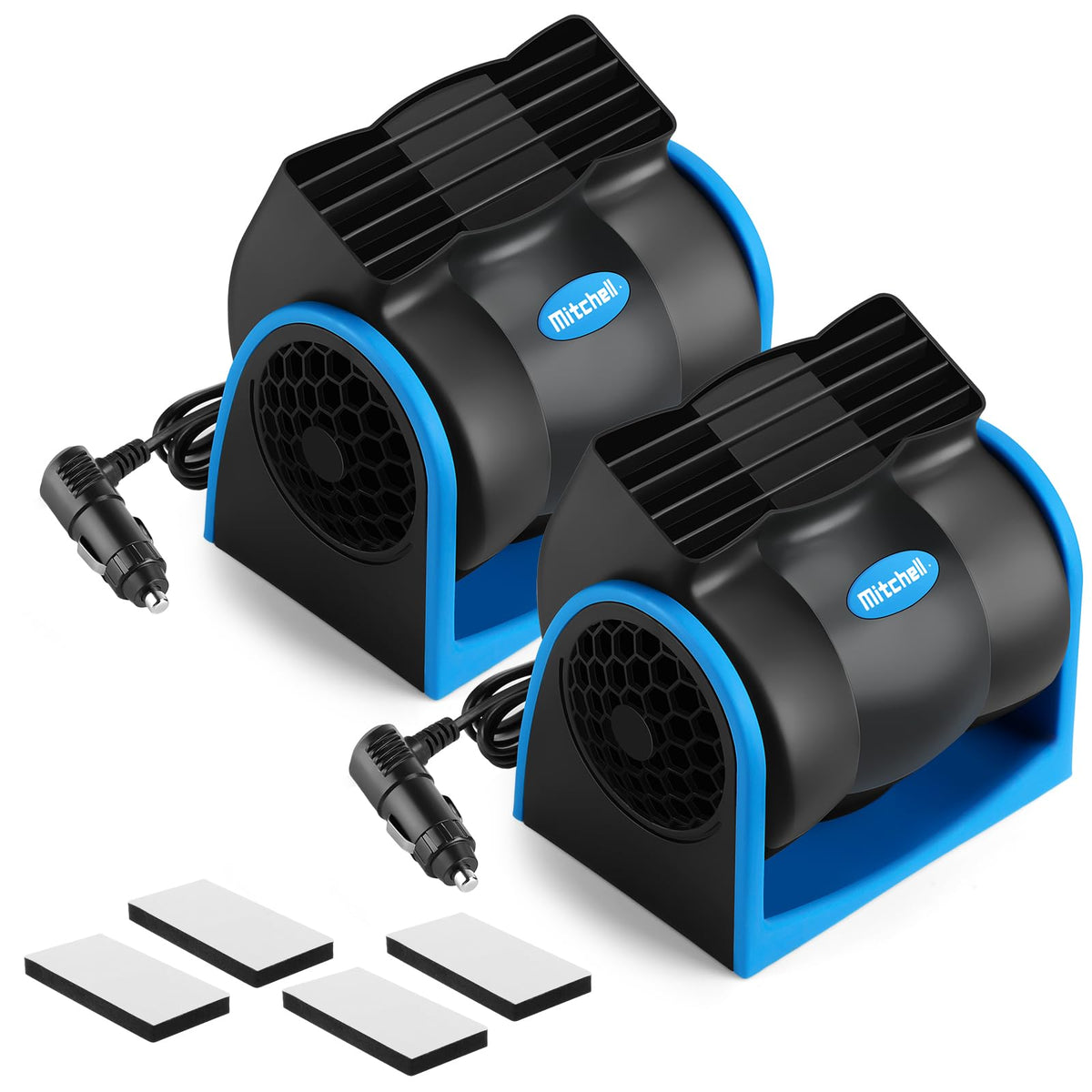 Tujoe front view showing both fans and plugs for quick installation