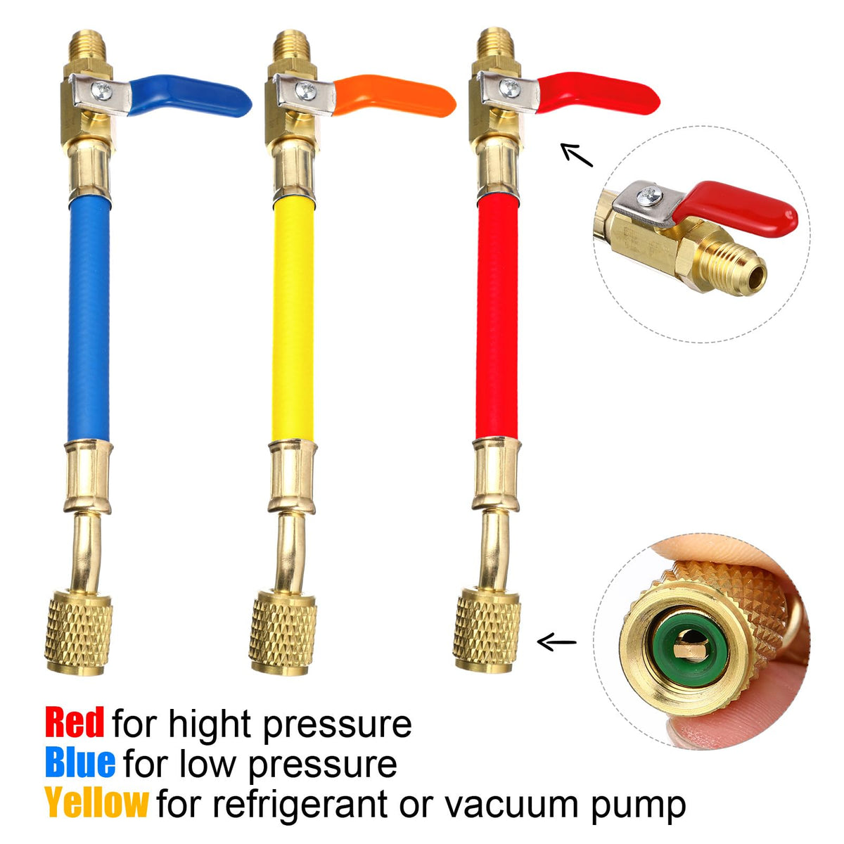 Tujoe R410A adapter close detail emphasizing solid brass construction and secure fit