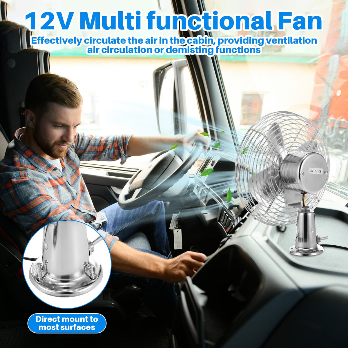 Tujoe fan held in hand for size comparison showing compact 8-inch design for versatile placement