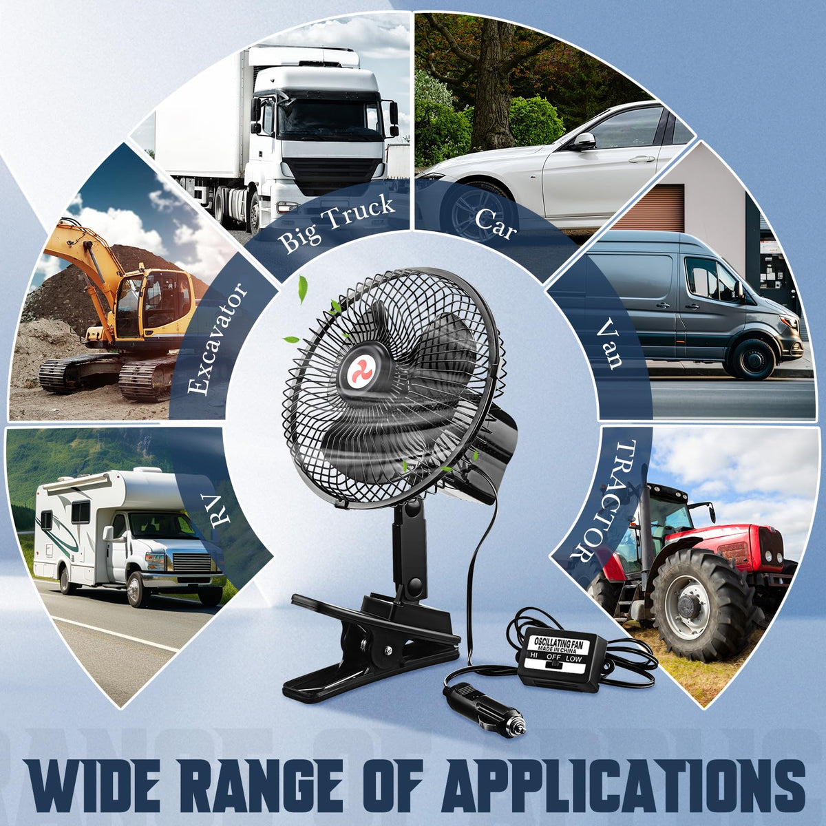Tujoe fan next to hand for size scale illustrating compact footprint and easy handling