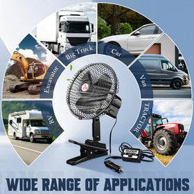 Tujoe fan next to hand for size scale illustrating compact footprint and easy handling
