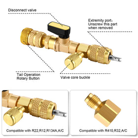 Tujoe kit next to a ruler showing hose and adapter scale for correct part selection