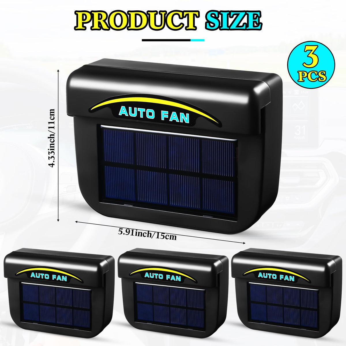 Tujoe solar panel close-up showing quality cells for sunlight-powered ventilation