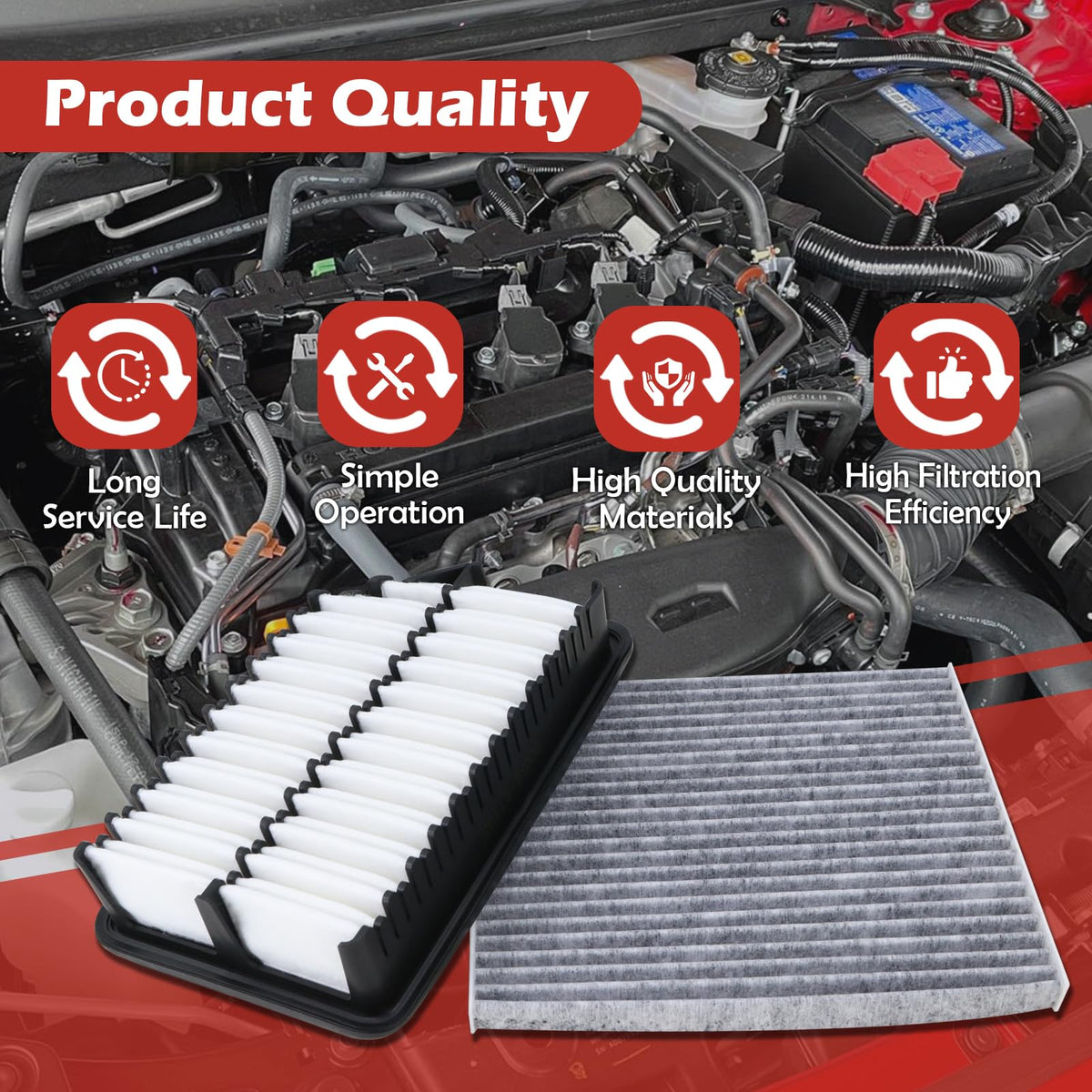 TuLeYiLe cabin filter installed near dashboard vent for easier maintenance benefit