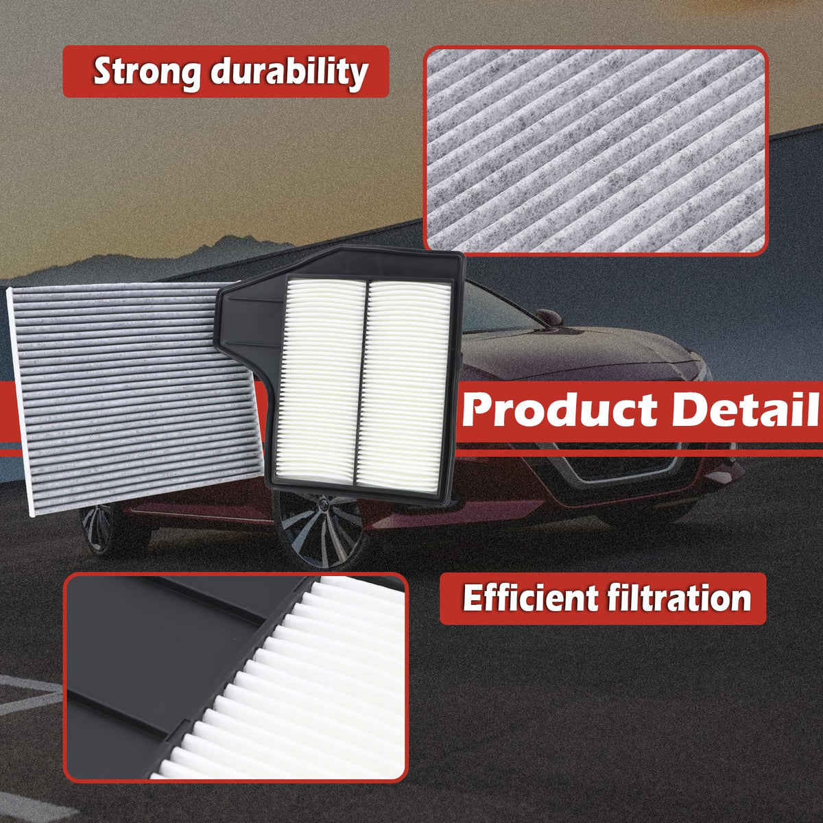 TuLeYiLe filter label and OEM numbers close-up confirming proper compatibility