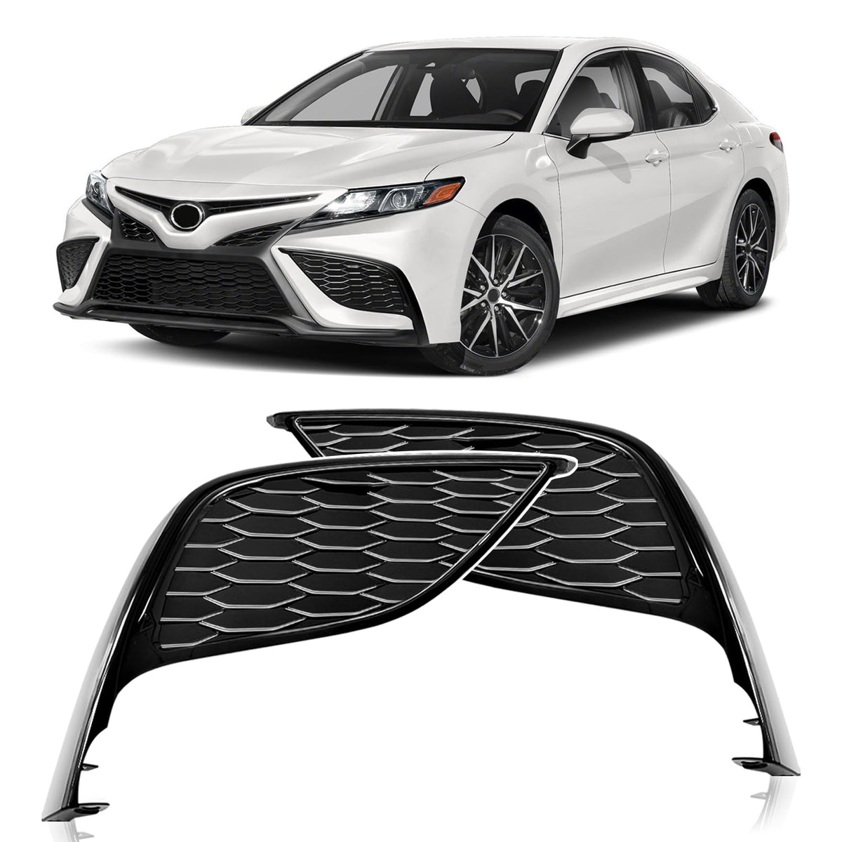 TULMTT front fog cover front view showcasing glossy finish and OEM fit