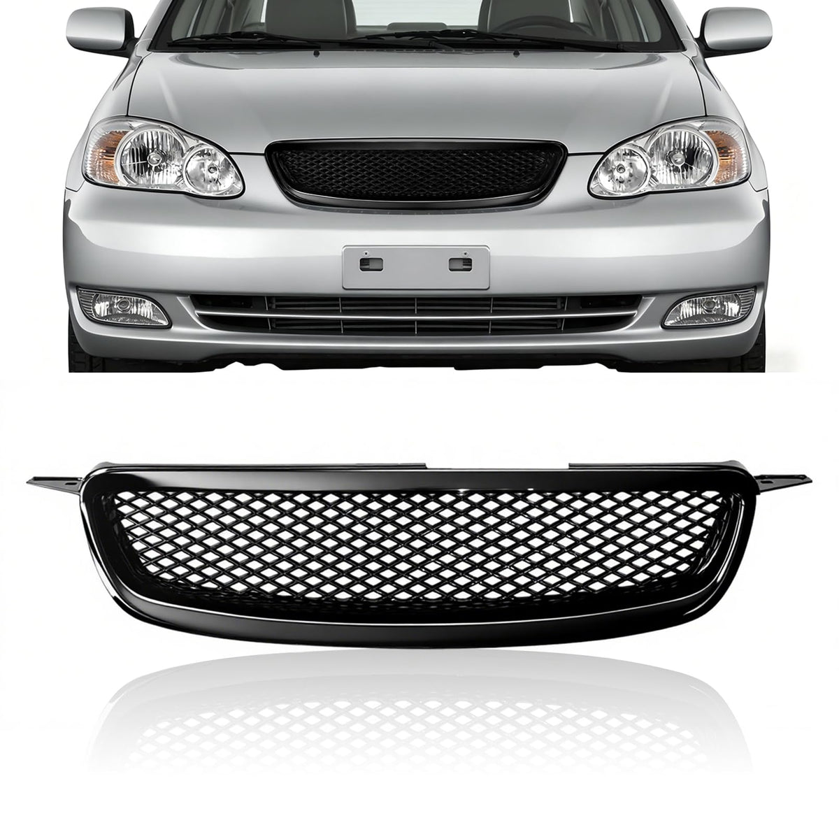 TULMTT front grille full view showing sleek black mesh and restored appearance
