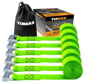 TUMAX front view of six-pack green straps showing packaging and quantity benefit