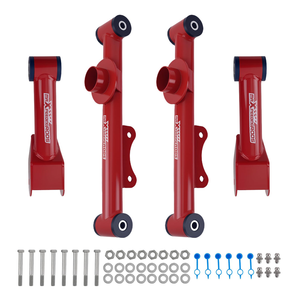 Tuningsworld front packaging showing complete rear control arm kit benefits durability