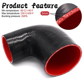TuoLauthon reducer installed on turbo/intercooler piping demonstrating secure 90° connection
