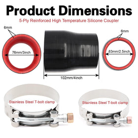 TuoLauthon stainless T-bolt clamps displayed, corrosion-resistant secure fit benefit