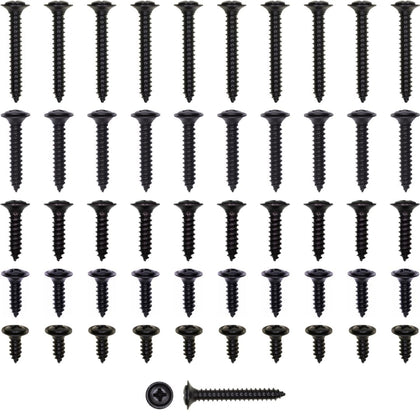 Turbo 6 Restoration front packaging view showing 50-piece screw assortment and black finish