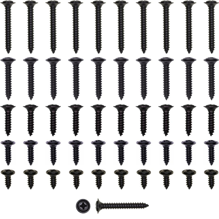 Turbo 6 Restoration front packaging view showing 50-piece screw assortment and black finish