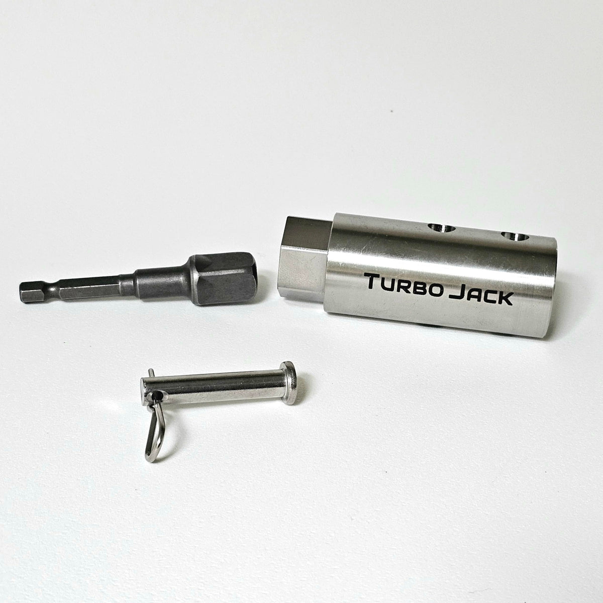 TurboJack close-up of 1/2-inch socket end, provides secure drill fit