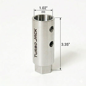 TurboJack next to ruler showing size, confirms compact portable design