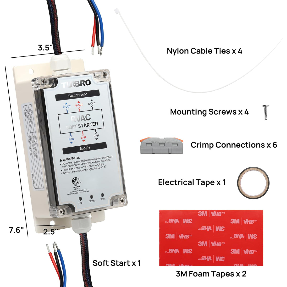 TURBRO unit pictured with portable generator and RV showing low-power compatibility