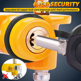 Turnart hitch lock installed on a trailer coupler demonstrating theft deterrent
