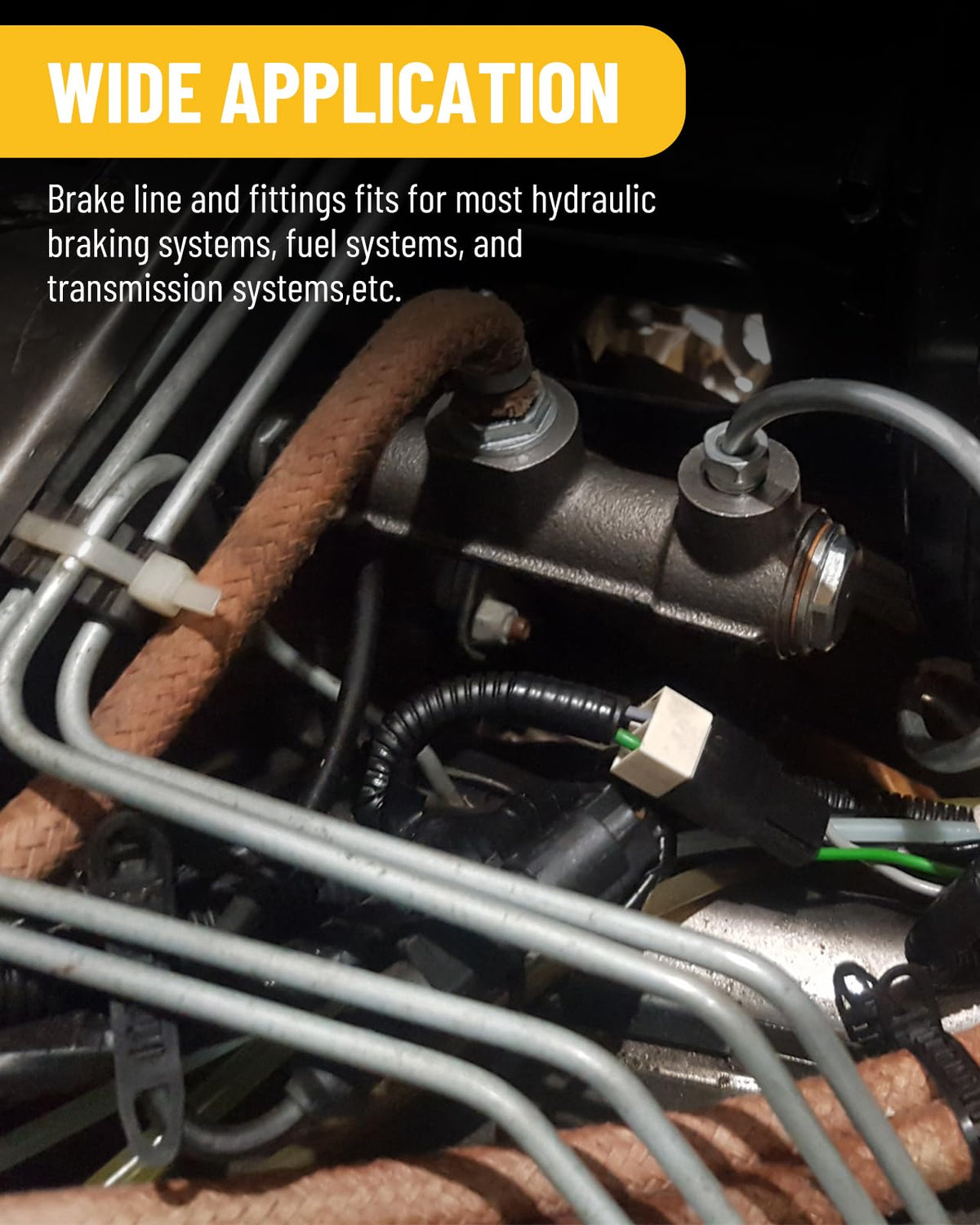 Turnirace bent line installed on vehicle illustrating tidy professional routing