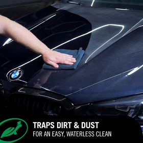 Turtle Wax treated surface with water beading demonstrating hydrophobic protection