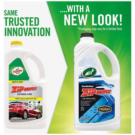 Turtle Wax bottle label detail showing product name and carnauba benefit