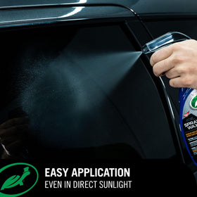 Turtle Wax ICE on trim and glass showing safe use across plastics and windows