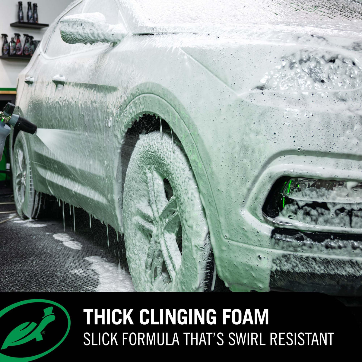 Close-up of thick foam texture from Turtle Wax for superior dirt encapsulation