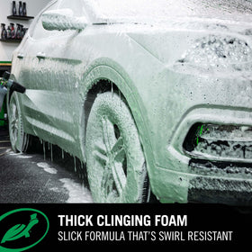 Close-up of thick foam texture from Turtle Wax for superior dirt encapsulation