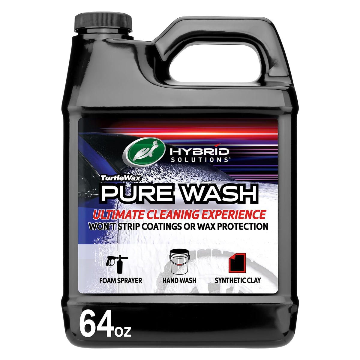 Turtle Wax Pure Wash front label showing product and benefit of safe cleaning