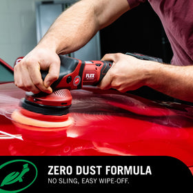 Turtle Wax residue wiped off with microfiber showing easy clean-up advantage