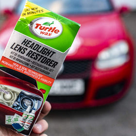 Turtle Wax restoration pads and spray lube displayed for easy manual polishing