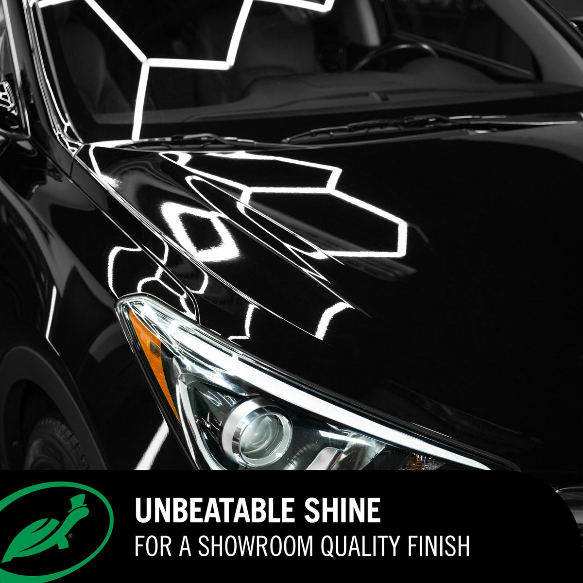 Turtle Wax treated panel with dramatic water beading for faster drying