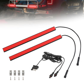 Turvysen front view tail light bar showing bright red lens and clear signaling benefit