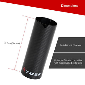 TUSK carbon wrap next to ruler showing 5 inch size for proper fitment