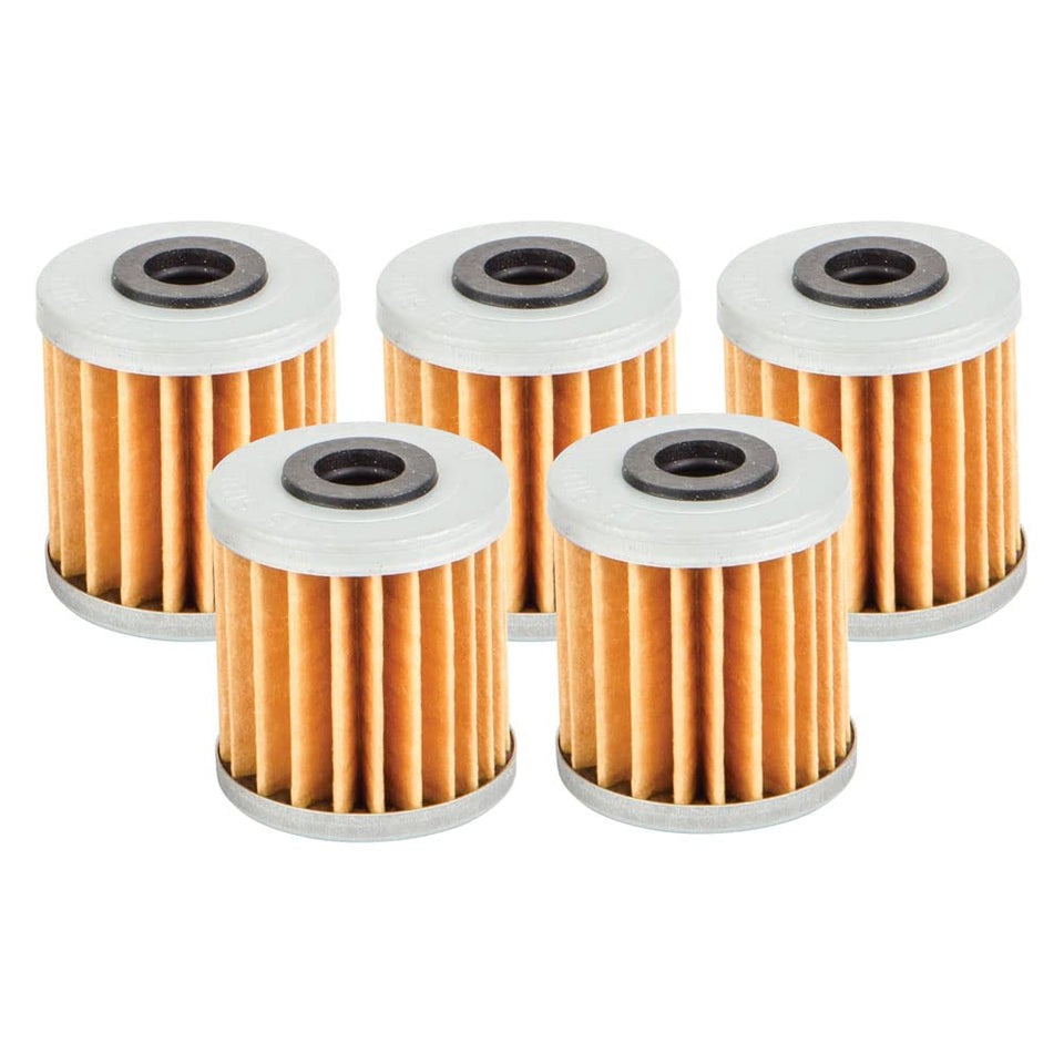 TUSK First Line filter five-pack front view showing packaging and included decals for easy storage
