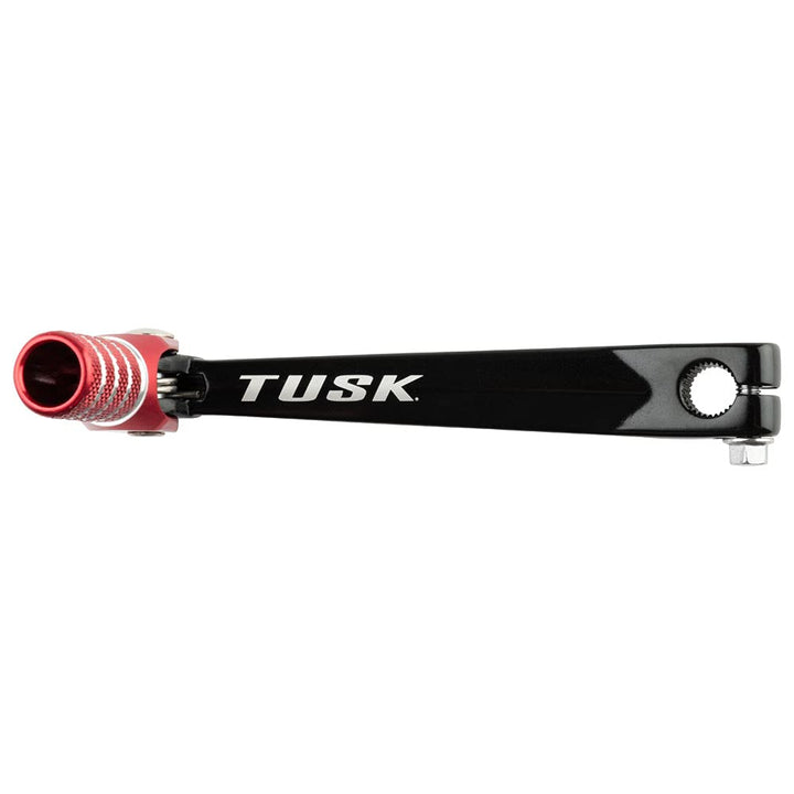 TUSK folding shift lever front profile showing fitment and durable finish