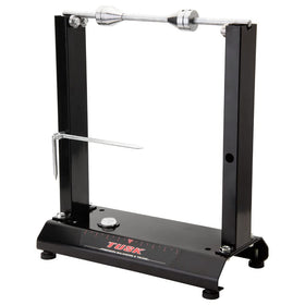 TUSK front view of stand showing frame and setup benefit accurate wheel work