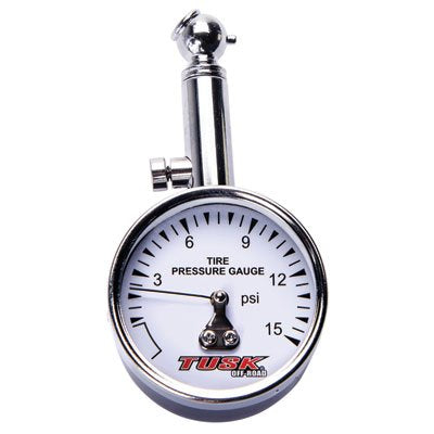 TUSK gauge attached to ATV valve stem demonstrating quick, reliable pressure checks