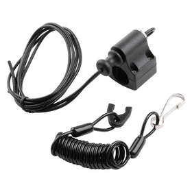 TUSK kill switch front view showing compact black housing and mounting bolts for secure fit