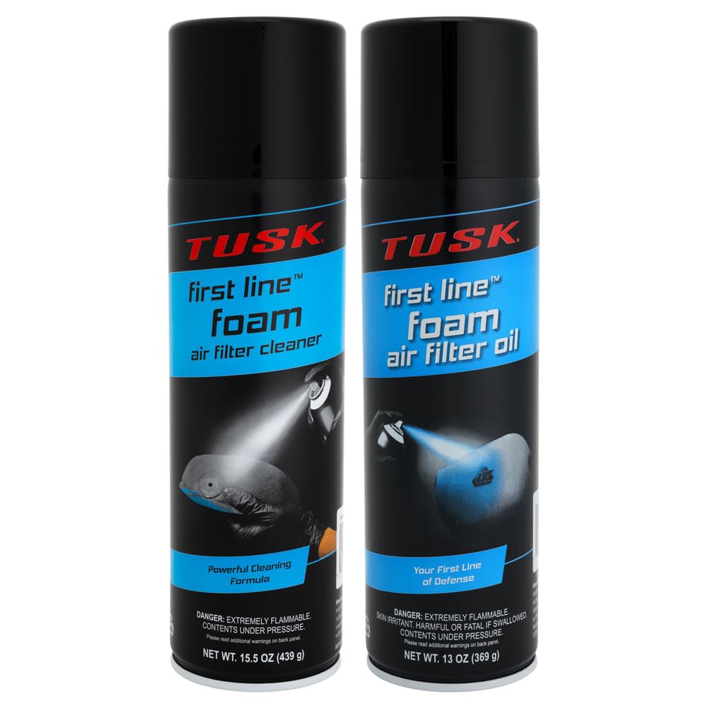 TUSK kit front packaging showing cleaner and oil for easy identification and purchase benefit