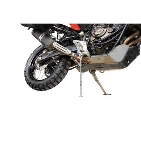TUSK MotoCrutch beside a scale highlighting ultra-lightweight portability benefit