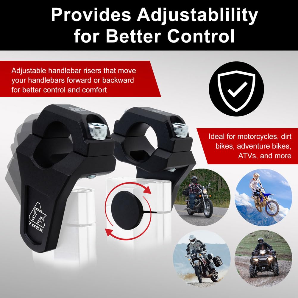 TUSK side profile showing 2-inch rise for reduced rider fatigue benefit