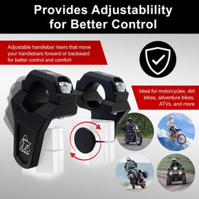 TUSK side profile showing 2-inch rise for reduced rider fatigue benefit
